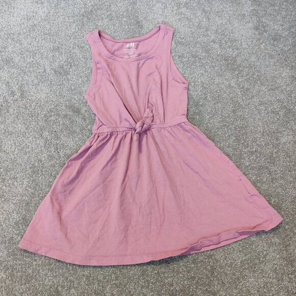 H&M Girls Dress Size 3T 4T Pink 100% Cotton Summer Casual Resortwear Lightweight - Picture 1 of 5